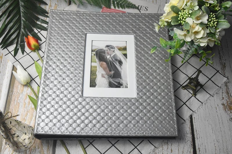 fazhongfa Photo Album fazhongfa Photo Books for 4x6 Pictures Large Capacity Wedding Albums Hold 500 Photos for Family Couple Memories Book Birthday Anniversary Travel Foto Album Acid Free (Silver) - Image 5